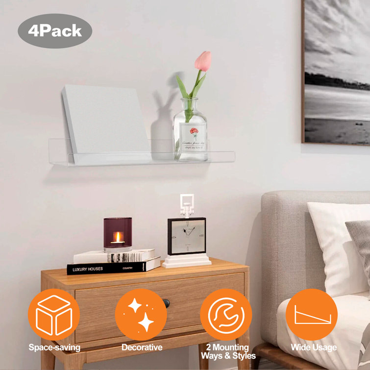 Wrought Studio Clear Acrylic Floating Shelves Wayfair Canada